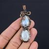 Moonstone 999 Copper Wire Wrapped Pendant, Handmade Gemstone Pendant, Gift For Mom Antique Jewelry