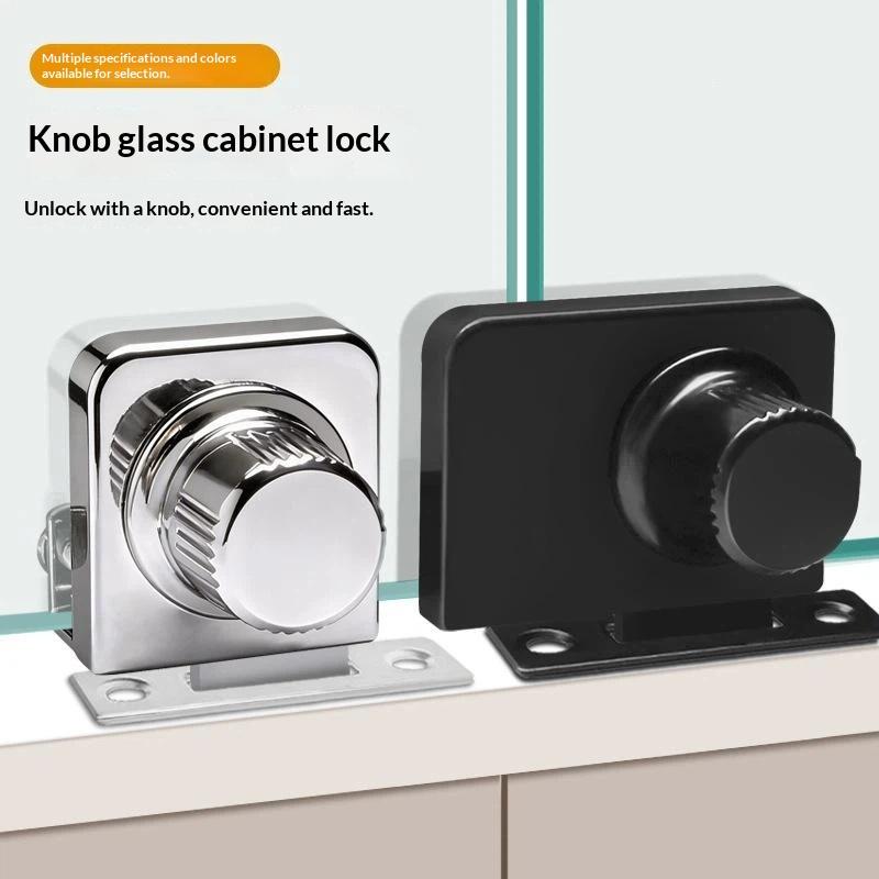 No Drill Glass Cabinet Lock With Anti Theft Design Easy Install Perfect For Home Display Cabinets Showcases