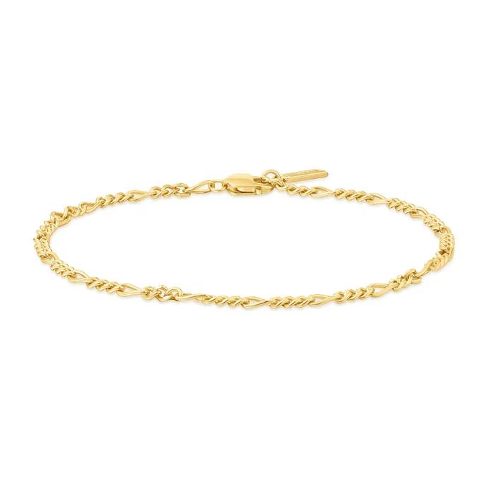 Gold Philia Curve Chain 925 Silver Bracelet B063-02G.