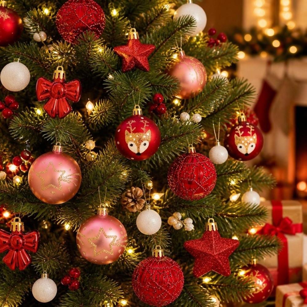 35Pcs/Set Creative Christmas Ball 6CM Xmas Ornament Ball Durable Xmas Baubles  Scene Supplies