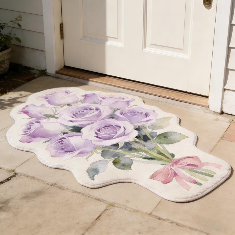 Girly Style Carpets for Living Room Flowers Bedroom Decor Carpet Fluffy Soft Irregular Bedside Rug Home Thicken Plush Floor Mat