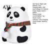 Color Changing Touch Light Silicone Panda LED Night Light, Rechargeable Cartoon Bedside Lamp with 7 Festive Holiday Present Colors, Soft Desk for Kids