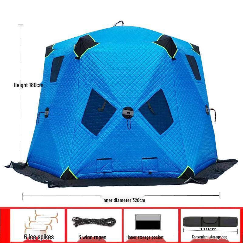 Portable Winter Ice Fishing & Camping Shelter: Thick Cotton-Padded, Windproof, Warm, and Cold Protection Tent