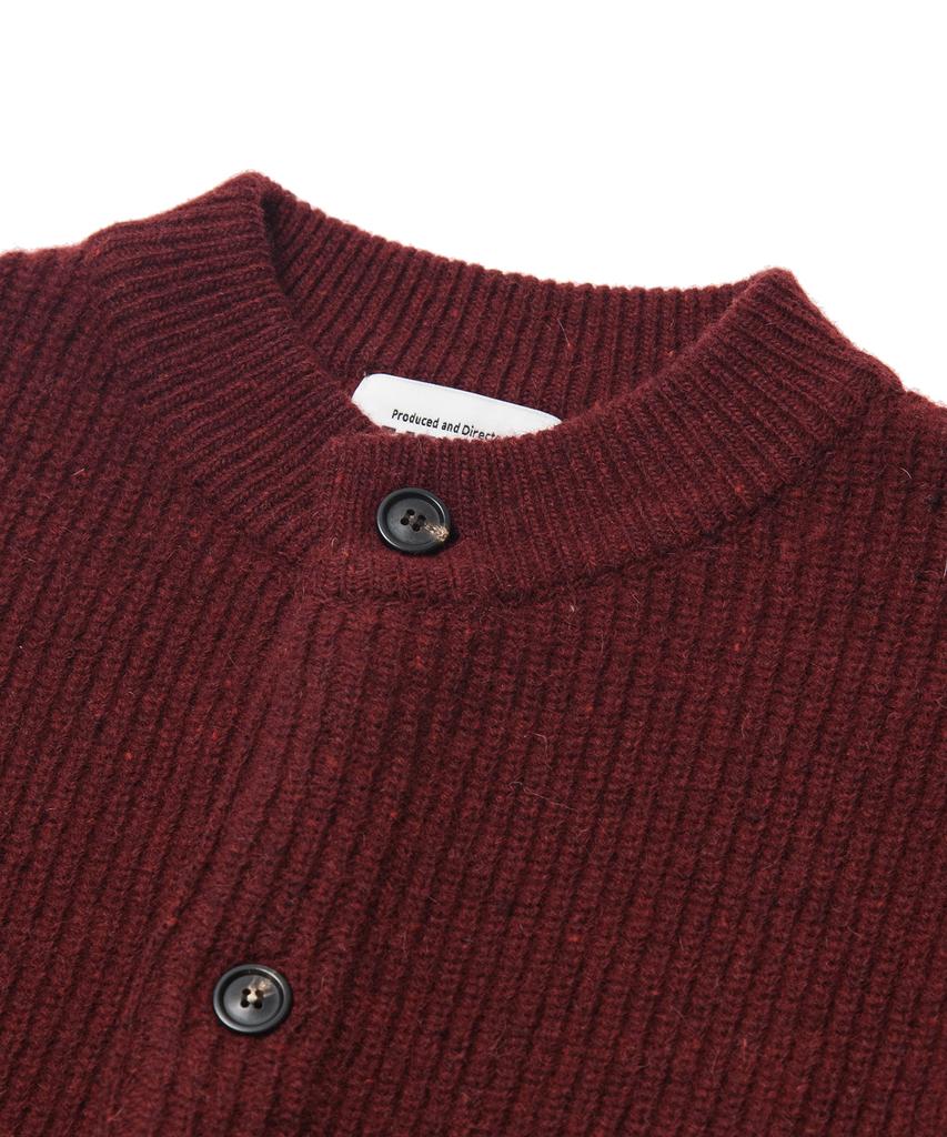 BEAT&SLNC Morrow Crewneck Cardigan (Burgundy)