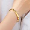 18K Gold Electroplated Stainless Steel Bracelet with Rhinestones and Eight-Pointed Star Design for Women