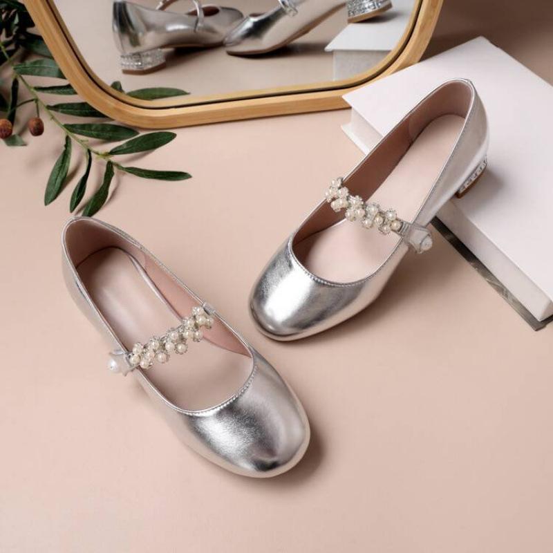 Neue Mädchen Einzelschuhe Schnalle Britische Studentenschuhe Vier Jahreszeiten Weiche Sohle Prinzessinnenschuhe Rindflechse Weiche Sohle Mädchen Kinder Lederschuhe