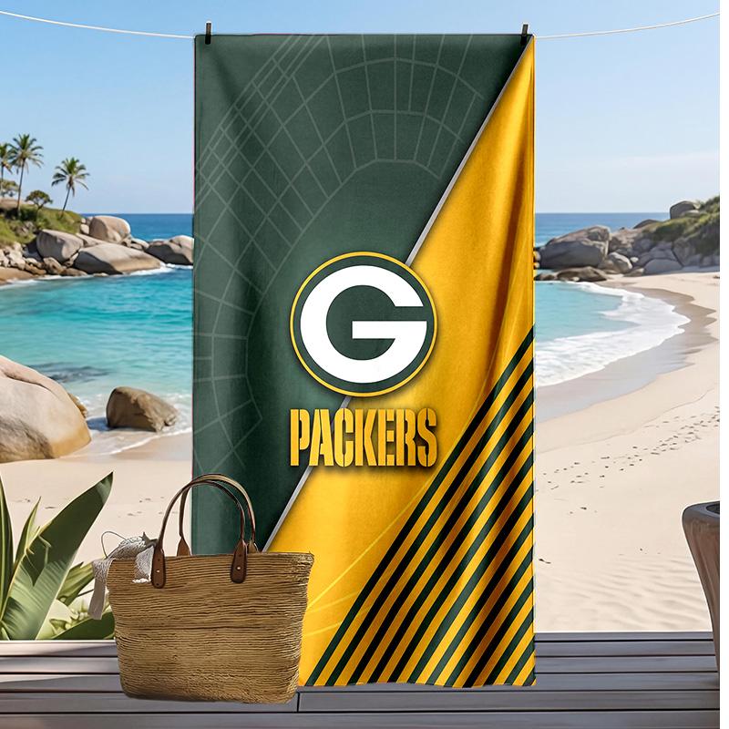 Green Bay Packers Print Beach Towel Soft Portable Quick?dry Towel For Pool Summer Vacation Outdoor Sport