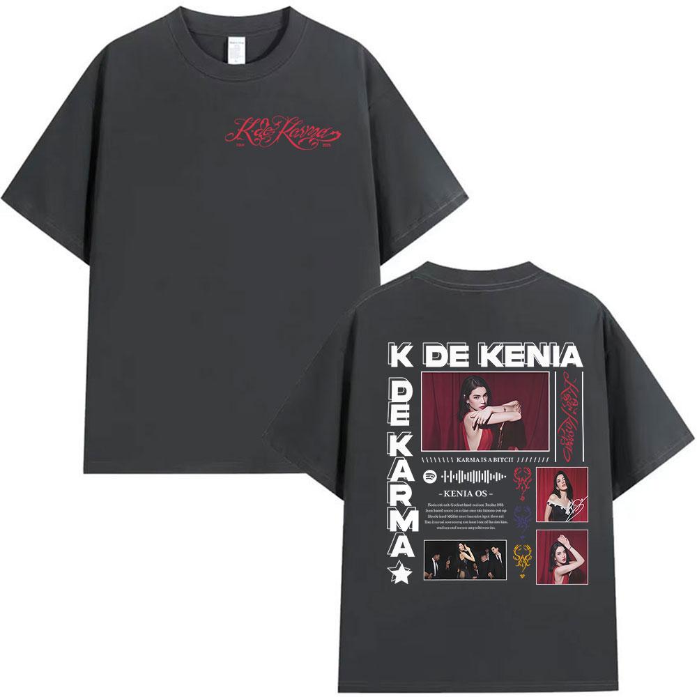 Kenia Os K De Karma Album Graphic T Shirt Unisex Women Vintage Gothic Oversized Cotton Tshirts Hip Hop Aesthetic Clothing Tshirt