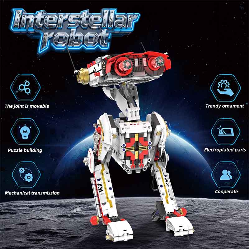 Moc 1034Pcs Creative Interstellar Robot Model Assembly Diy Building Blocks Children'S Puzzle Toys Birthday Gift