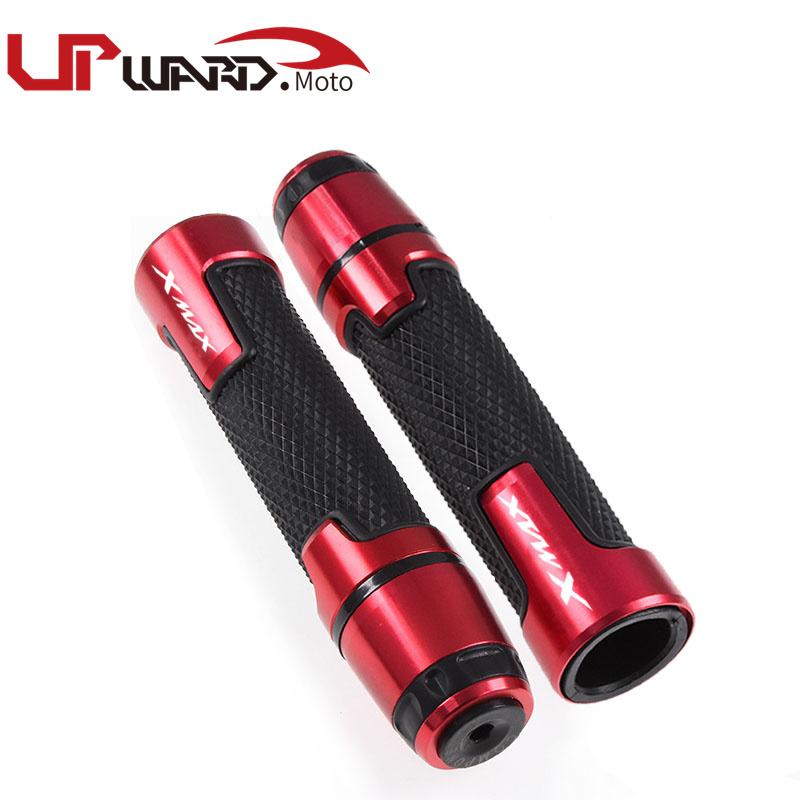 

For YAMAHA XMAX 125 250 300 400 XMAX300 XMAX400 X-MAX Motorcycle 7/8 22mm Aluminum Rubber Handlebar Grips Ends Handle Caps красный
