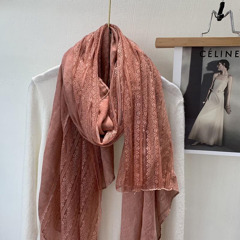 Vreovor Gentle Lace Linen Thin Scarf Fashionable Women'S Outer Shawl Early Spring And Summer Foreign Style Gift