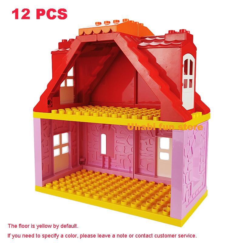 Big Building Blocks House Architecture Window Wall Roof Furniture Series Scene Accessories Assembly Children's Educational Toys