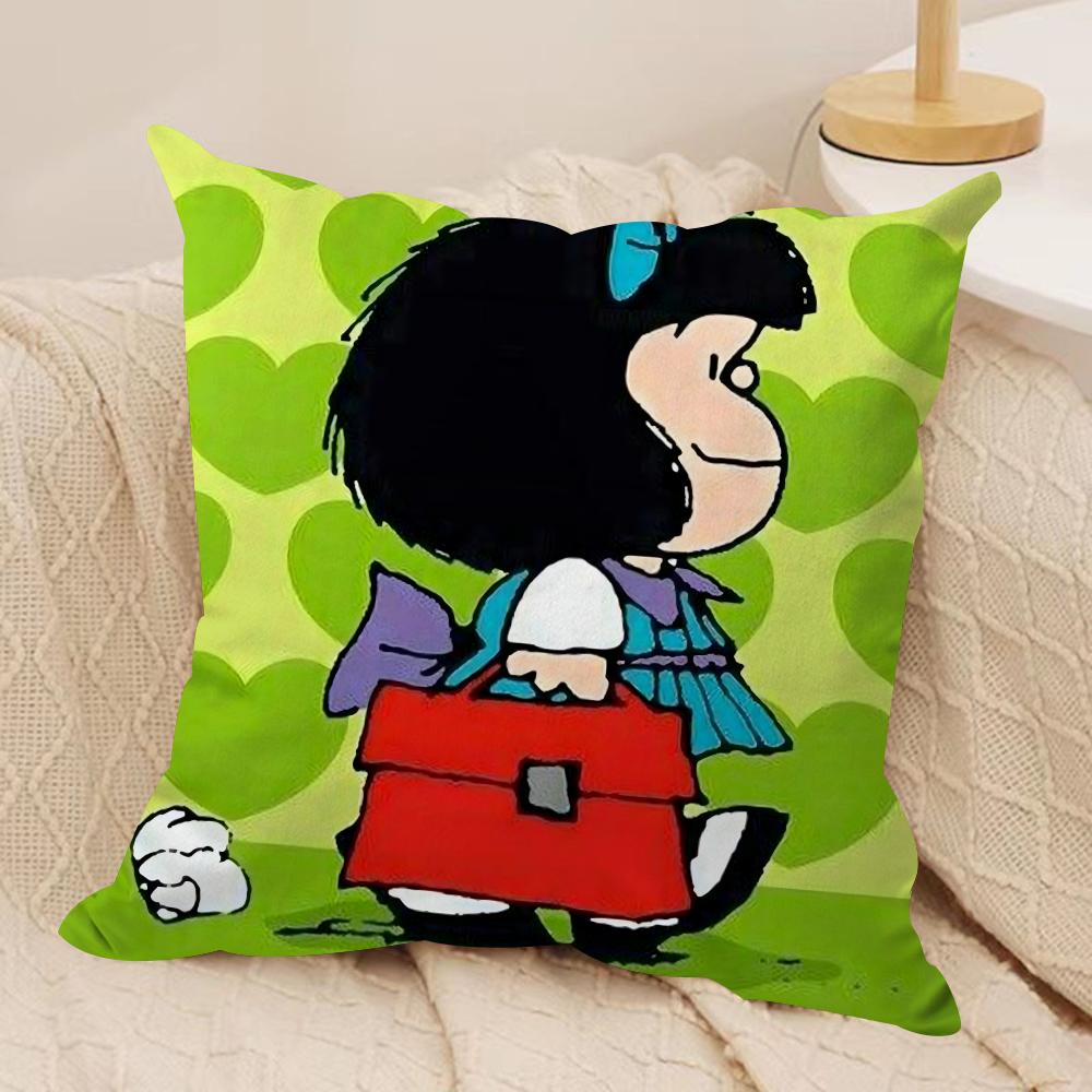 Cartoon MMafalda Cushion Cover Soft Plush DoubleSided Printed Sofa Pillow Cushion Cover Cozy AllSeason Durable Decor Gift