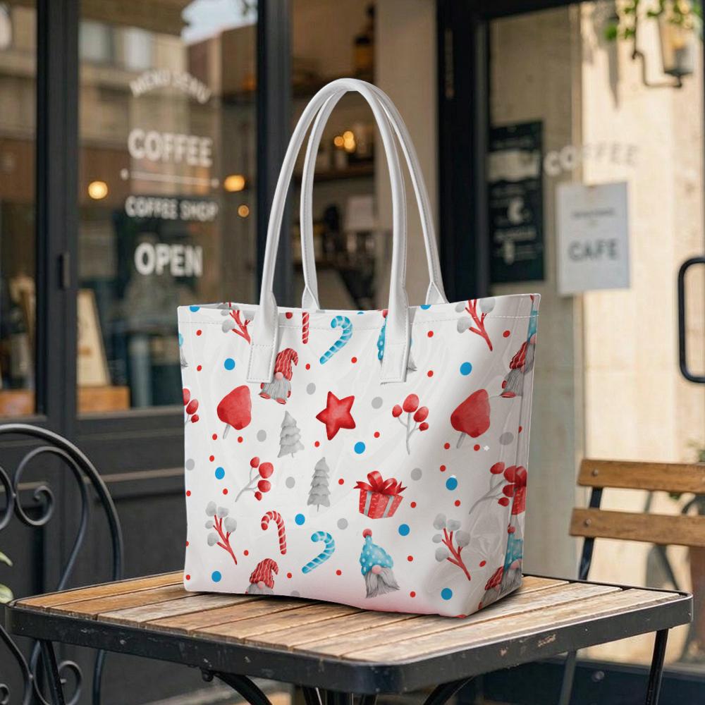 Christmas Print Women's Tote Bag Fashion Portable Shopping Handbag for Daily Use