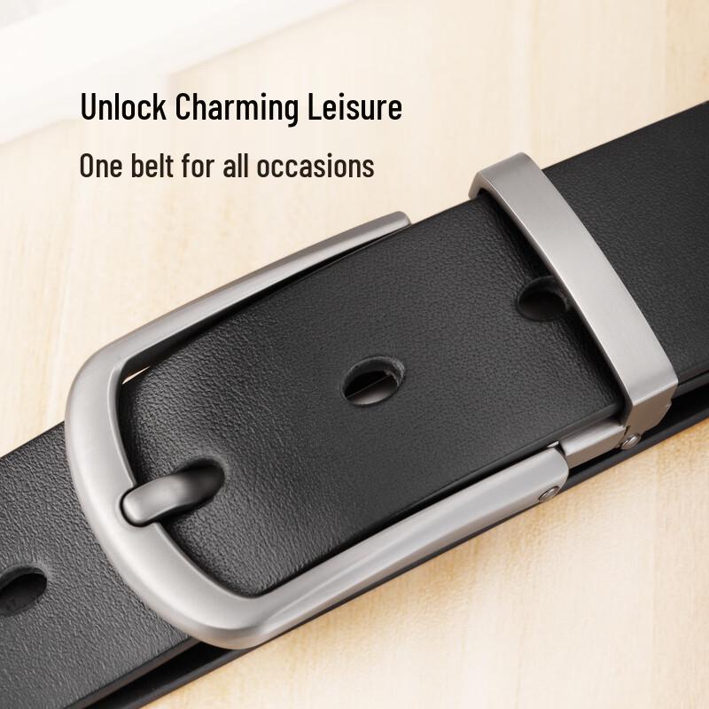 Niudangjia Men s Pin Buckle Leather Belt 120cm
