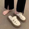 Two new sandals for women's 2025 new hole-hole Mori Roman shoes, lazy half slippers, women's height increase