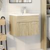VidaXL Armoire lavabo de salle de bain et bassin intégré chêne sonoma 3324983