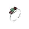 925 Sterling Silver Natural Multi-Tourmaline Gemstone Baguette Ring 9 US Gift