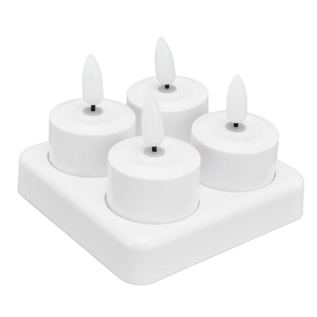 LED Flickering Flameless Candles Yellow Tea Light with Charging Base for Parties Weddings