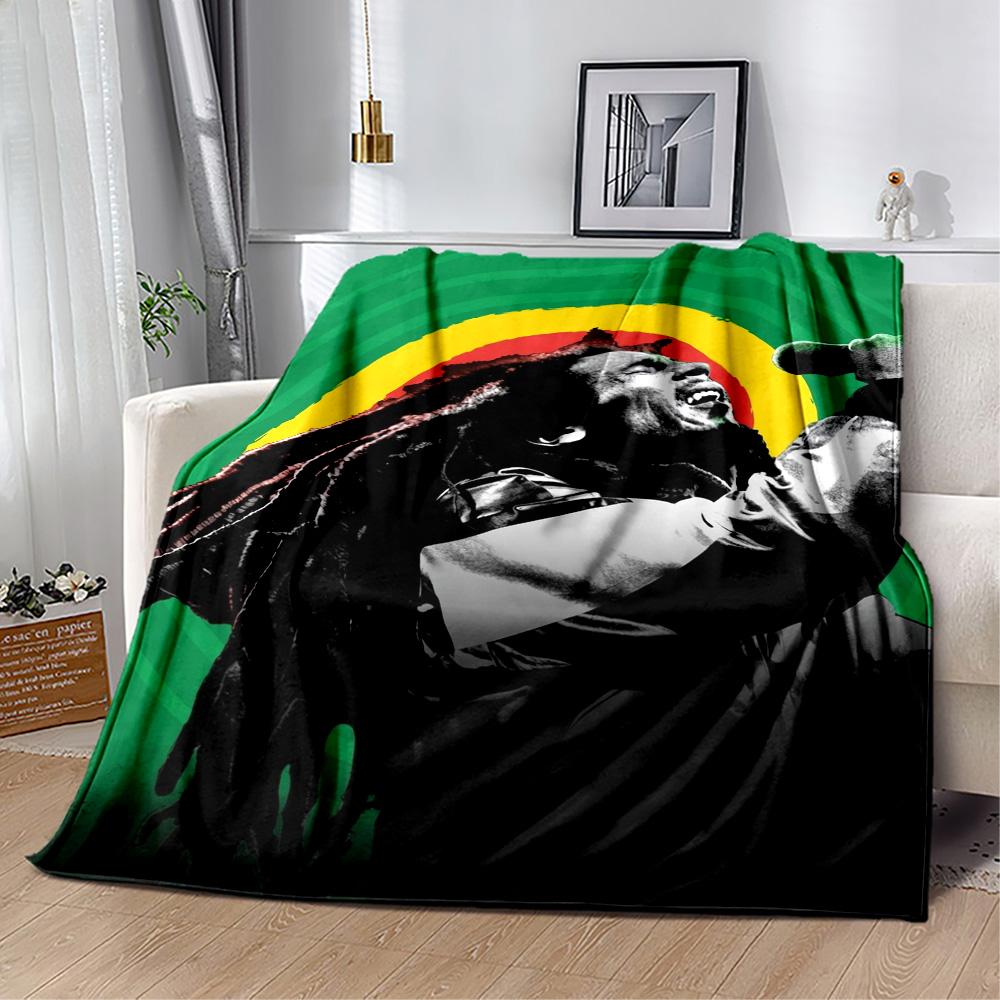 Bob Marley Reggae Legend Blanket Warmthful Decor Great For Picnics Chair Sofa For All Occasions Digital Print Ideal Gift For Birthday Valentine'S Day