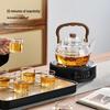 YIHUTEA Mountain River Glass Teapot Set with T12 Electric Stove
