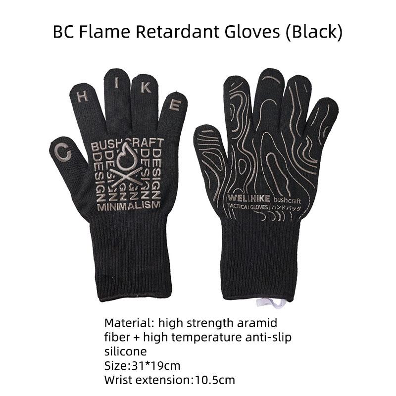 

WELLHIKE Защитные перчатки от ожогов, огнестойкие, нескользящие, термостойкие, для барбекю, выпечки, камина, утепленные, для рук, для кемпинга чёрный