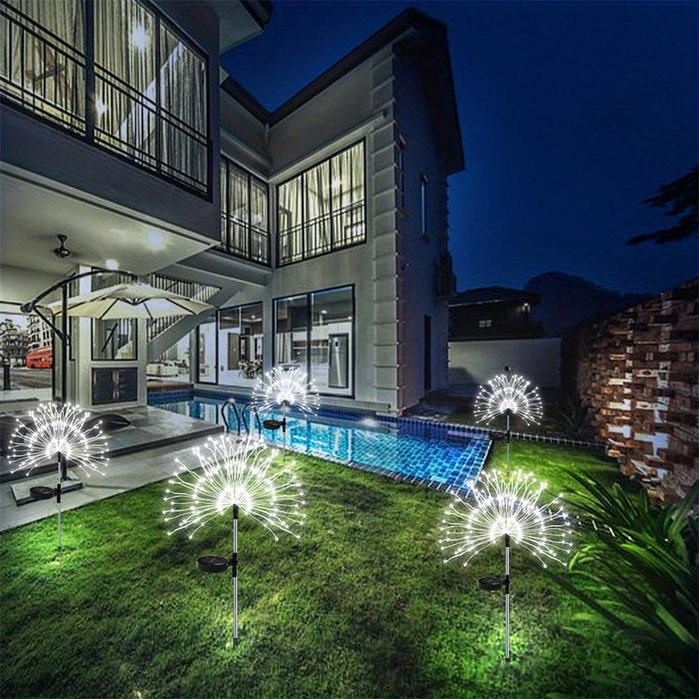 Solar Garden Firework Lights Outdoor Waterproof 8modes Sparklers Solar Lamp For Outside Backyard Yard Pathway Decoration