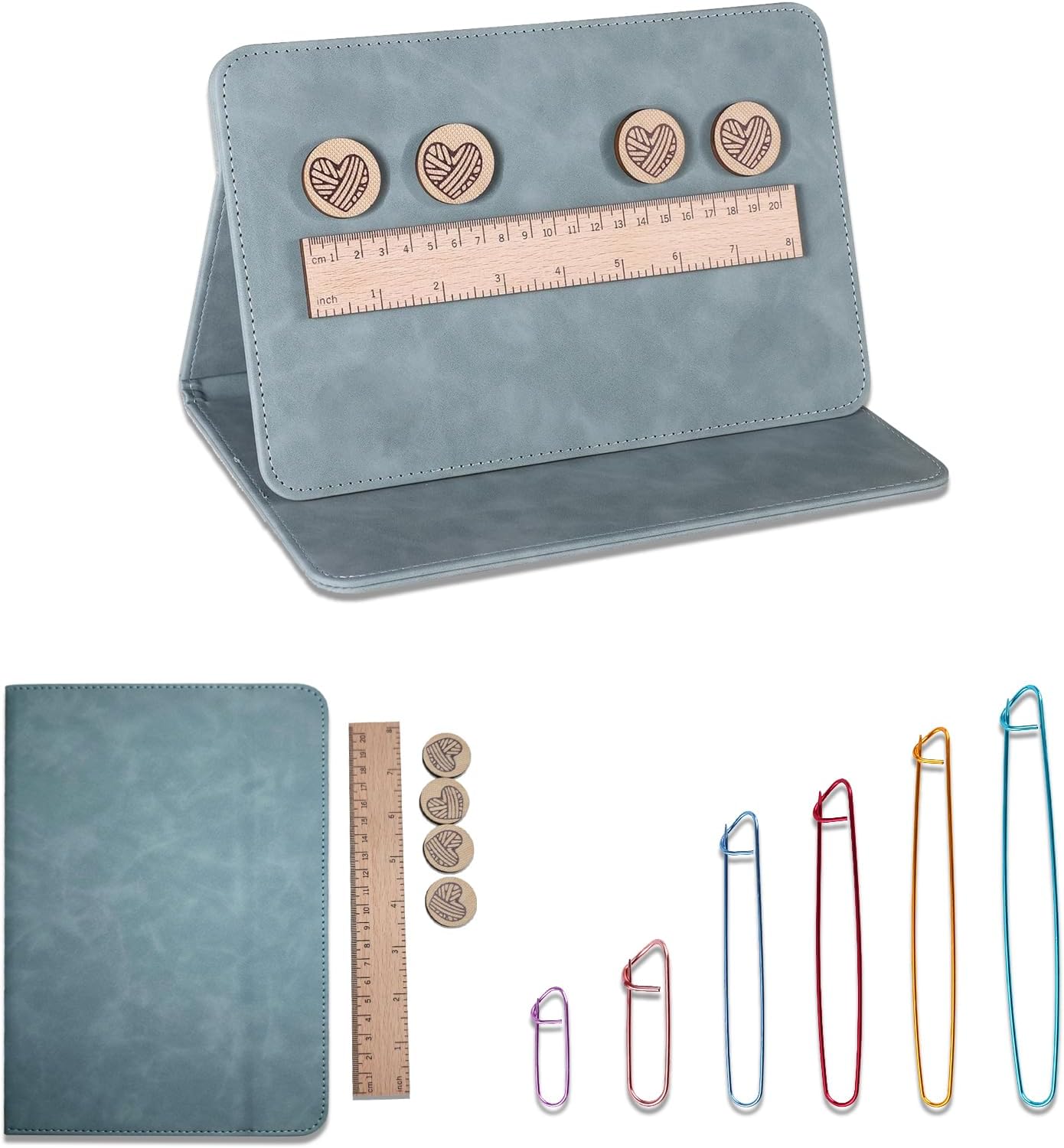

Knitting Pattern Holder Magnetic Crochet Knitting Chart Holder Portable Knitted Chart for Crochet Knitting Lovers (Blue) синий
