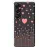 For Samsung Galaxy S25 Case Pink Love Pattern Printing Straight Edge TPU Phone Back Cover