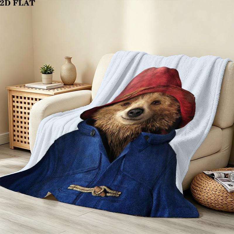 Paddington Print Flannel Blanket, High quality Comfortable for All Seasons, Home Decor, Warmth and Comfort, Perfect for Christmas Gifts