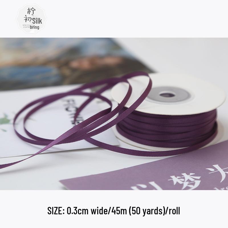 3mm Premium Double-Sided Satin Polyester Ribbon for Wedding Bows and Gift Packaging