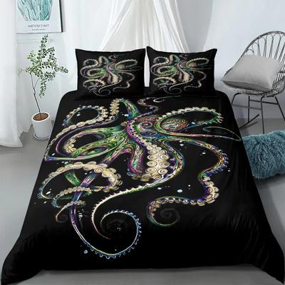 Retro Octopus Bettwäsche Set King Queen Double Full Twin Single Size Bettbezug Kissenbezug Bettwäsche Set