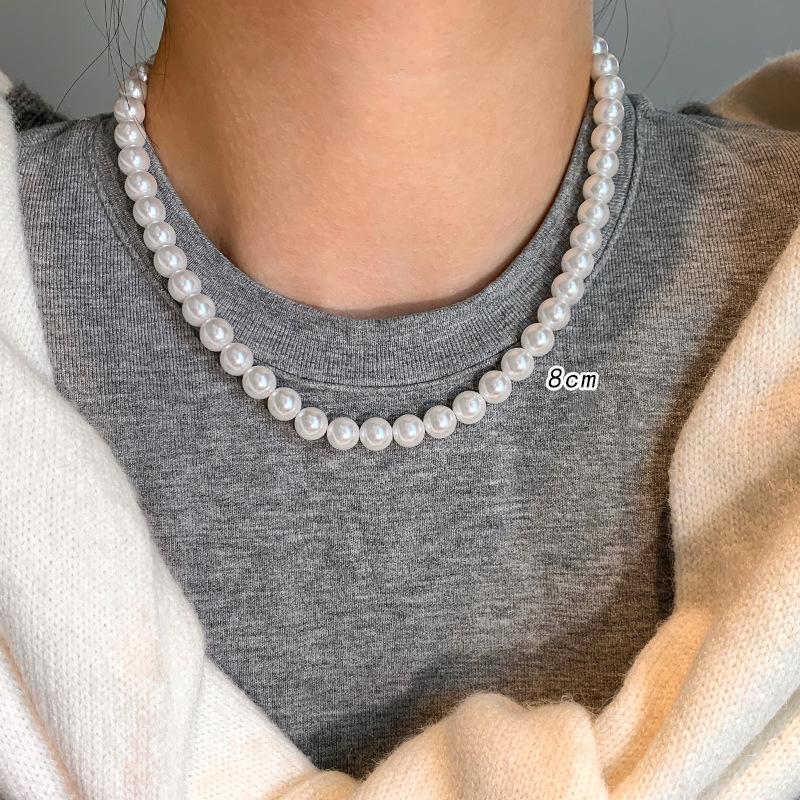 Magnetic Pearl Necklace Neck Chain Stacked Accessories Women's Light Luxury Niche Collarbone Chain