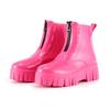 Fashion Mid Tube High Top Motorcycle Rain Boots  Women's Anti Slip and Wear-resistant Rain Shoes  Women Fashion Punk Thick Soled Shoes