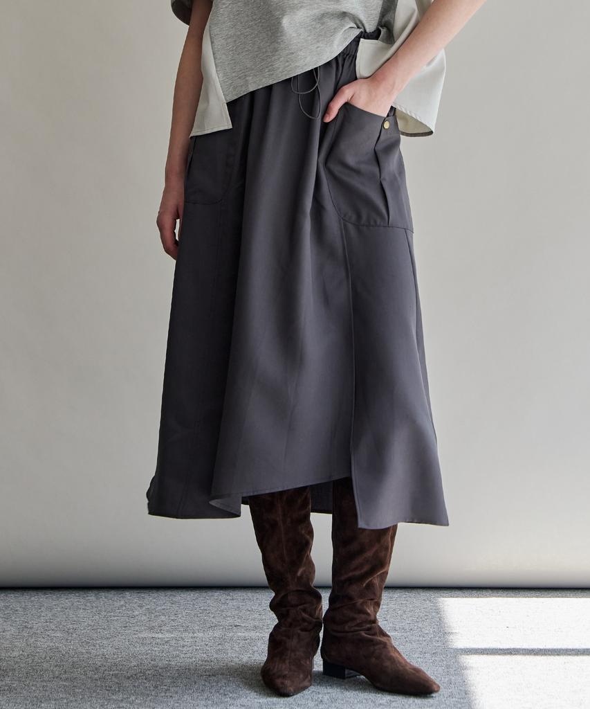 Maja Utility Out-Pocket Slit Banding Long Skirt