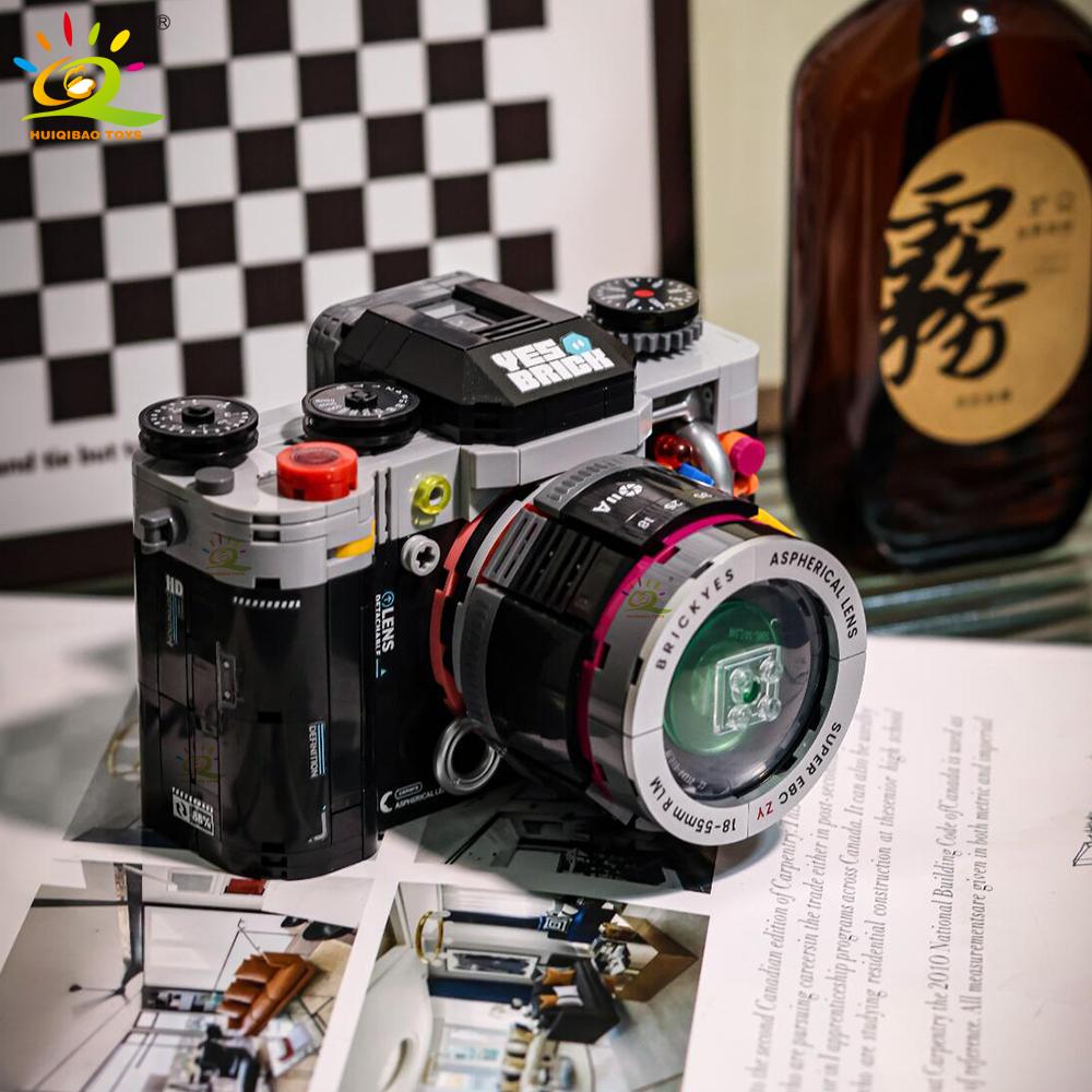 Non-Toxic Simulation Retro Camera Model Micro Building Blocks Mini Bricks Assemble Children Toys Desk Home Decoration Kids Gift