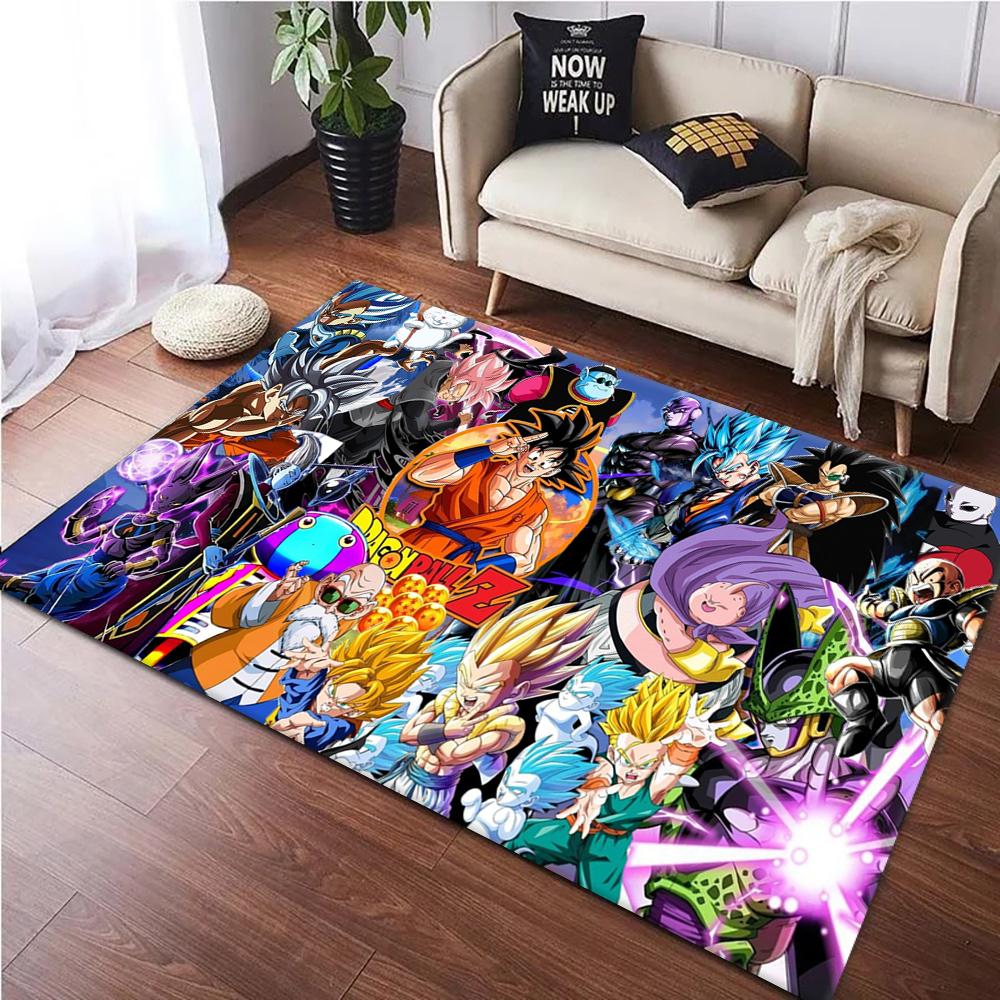 D-Dragon Ball Z Goku and Vegeta Japan Anime Carpet Rug for Living Room Art Decor Sofa Home Kids Game Area Rug Non-slip Floor Mat