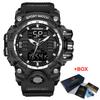 FOXBOX Militäruhr für Herren LIGE Luxus Sport Chronograph Herren Armbanduhr Wasserdicht Quarz Große Uhr Digital Herrenuhren+Box