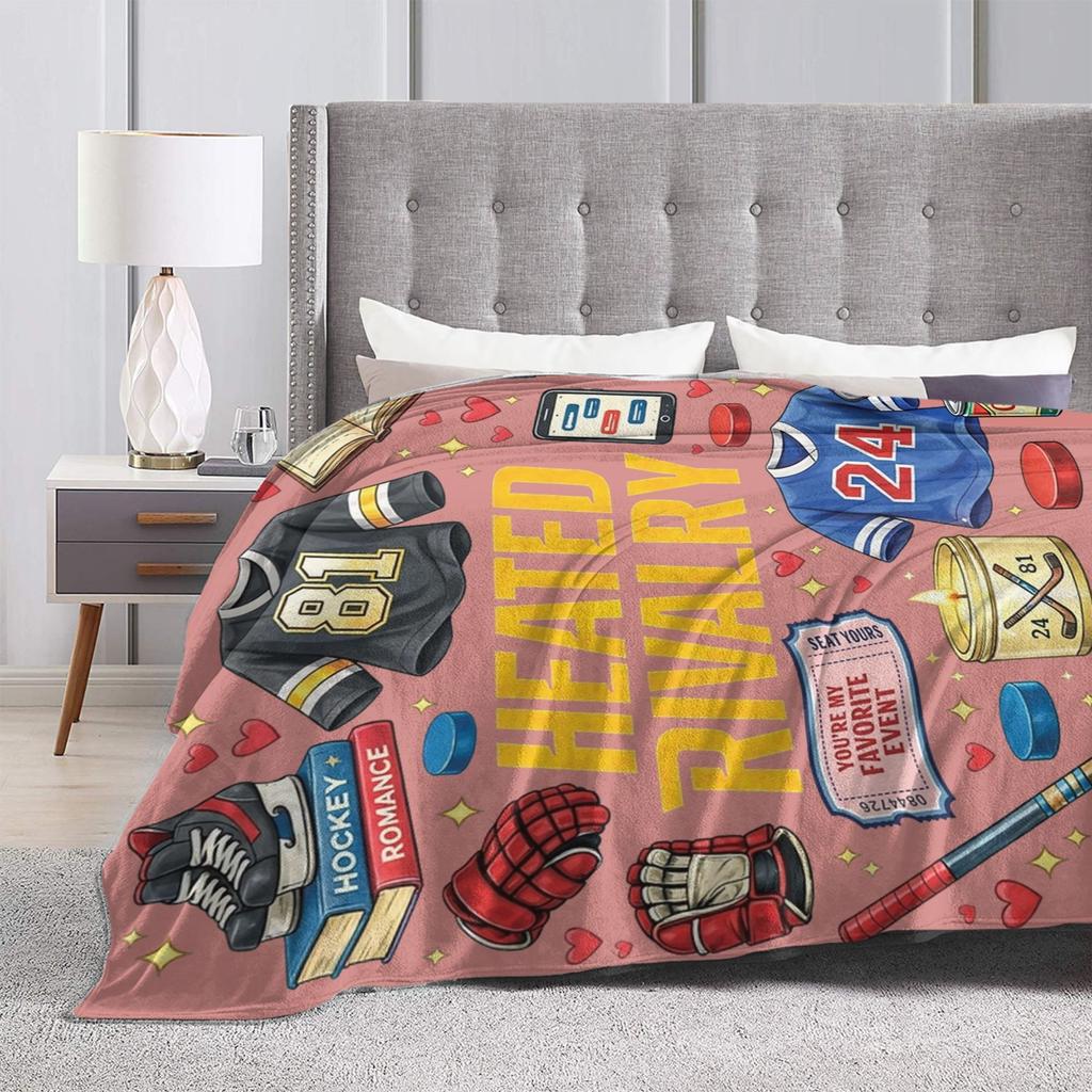 Hockey Heated Rivalry Hollanov Flanell-Decken Lustige Überwurfdecken für Zuhause Hotel Sofa 150*125cm Steppdecke