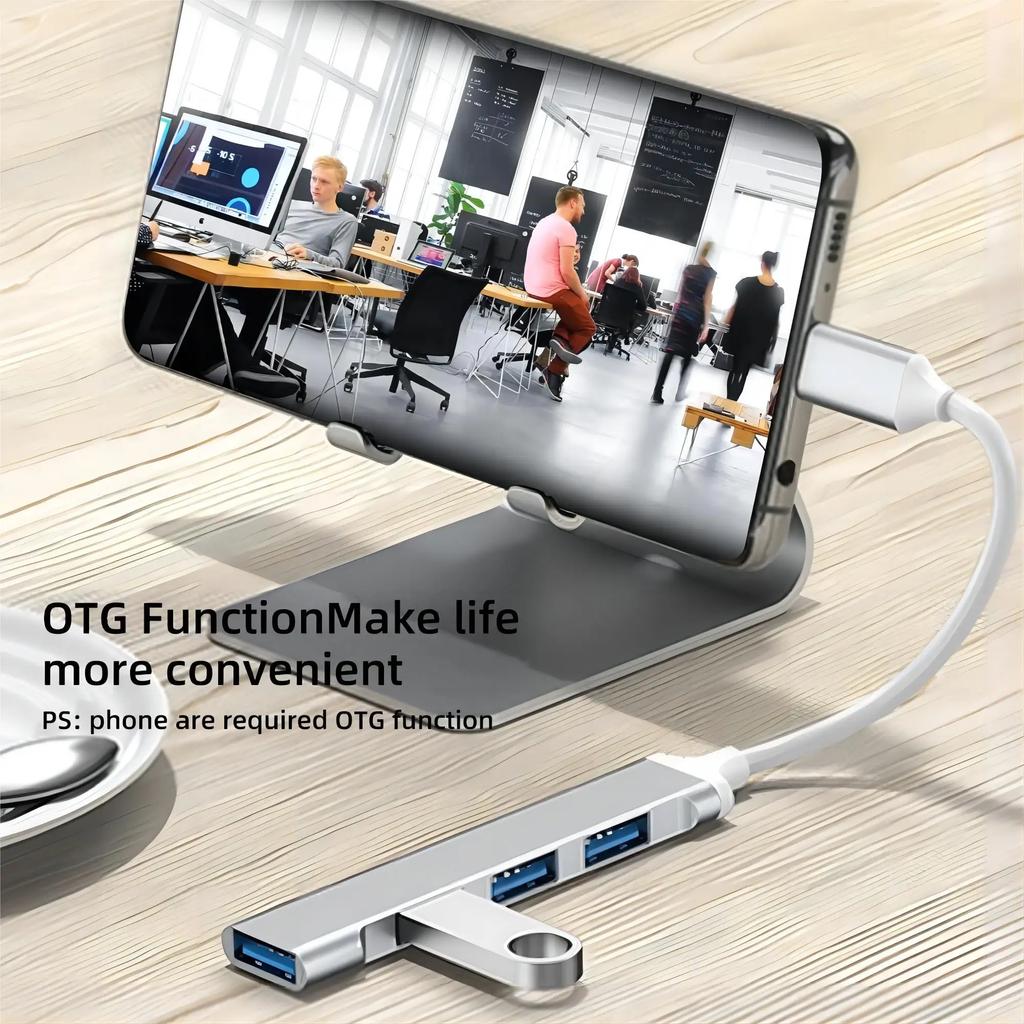 4 Ports USB C Docking Station Type C HUB USB 3.0 HUB 5Gbps High Speed Transmission USB Splitter Adapter OTG for Laptop