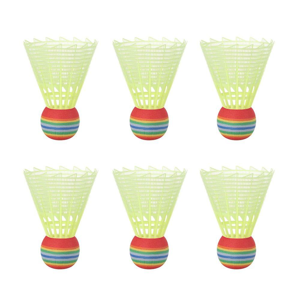 

6Pcs Sports Colorful Badminton Shuttlecocks Colorful Badminton Trainer Durable Badminton Ball жёлтый