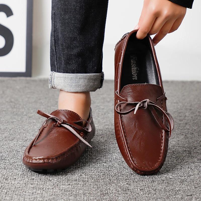 Fashion Brand Business Loafers Men Driving Shoes Leather Casual Party Men Loafers Moccasins Korean Style Comfortable Slip On Male Shoes