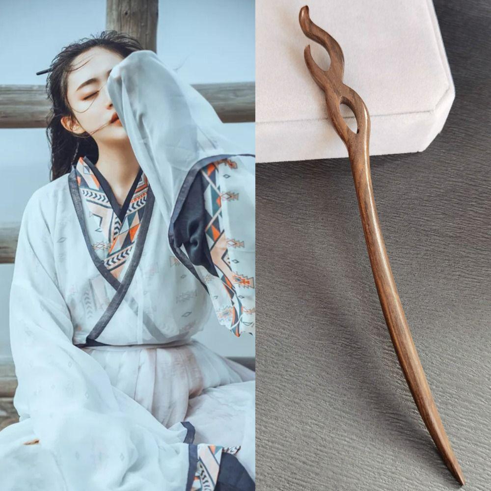 Tassel Wooden Hair Stick Chinese Style Hanfu Hairpin Classical   for Women
