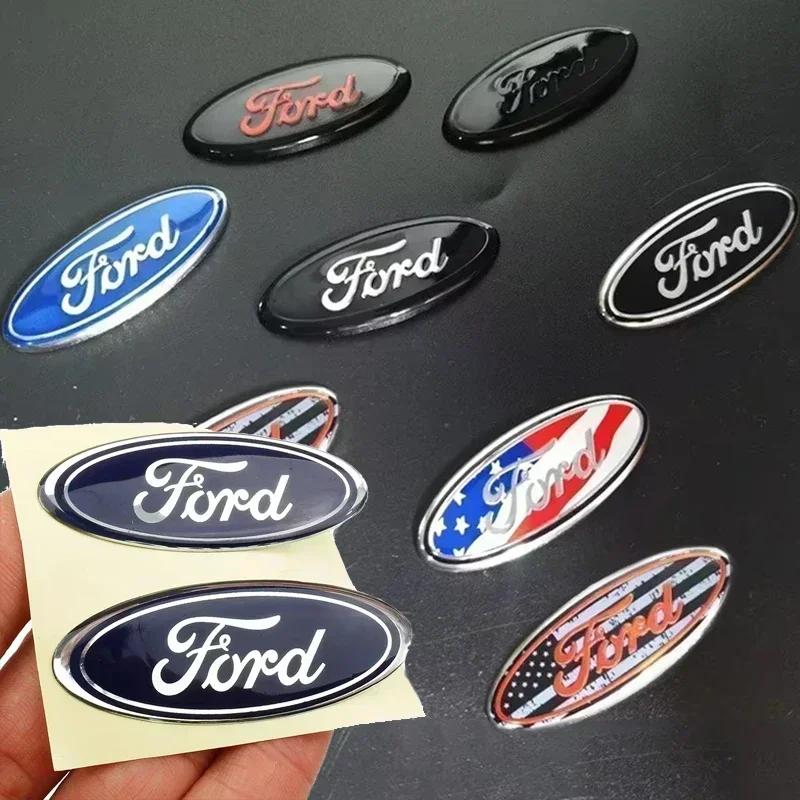 KRYQ4 Car Steering Wheel Logo Emblem Sticker CoverFor Ford Focus Kuga Fiesta Edge Explorer Escape Ecosport Mondeo Fusion Ranger Roush