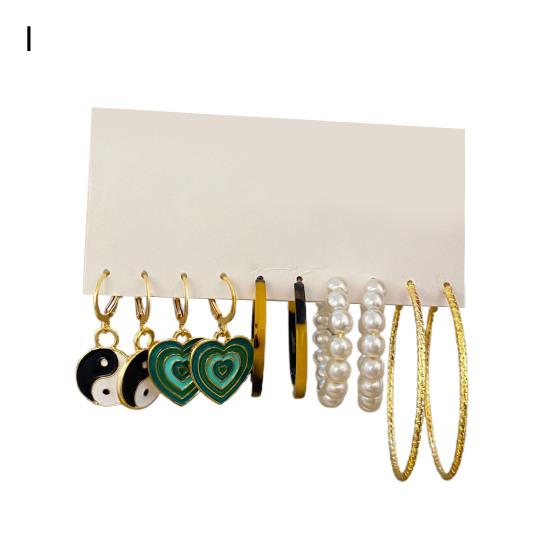 Stylowy Zestaw Kolczyków Serce Dekoracyjny Lekki