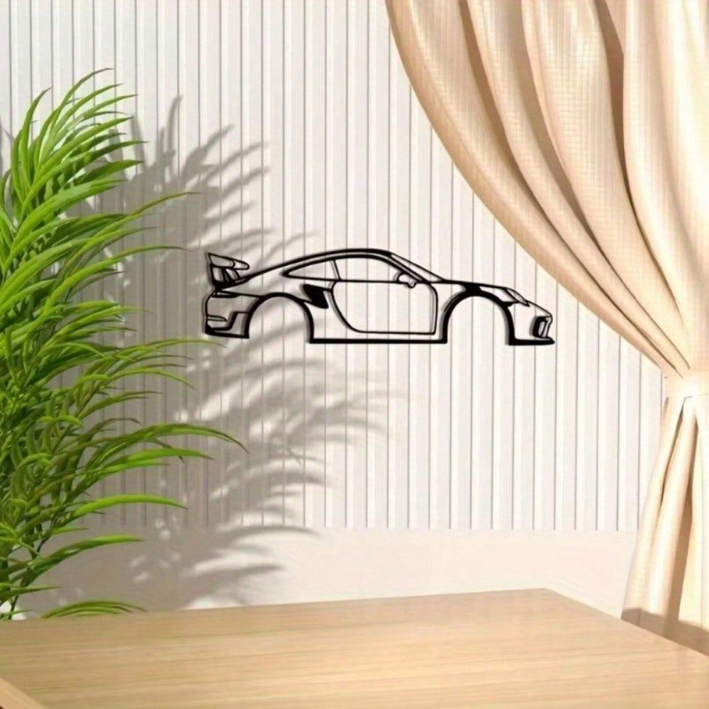 HELLOYOUNG Sports Car Silhouette Template Laser Cut Wall Art Automotive Decor Precision Steel Panel