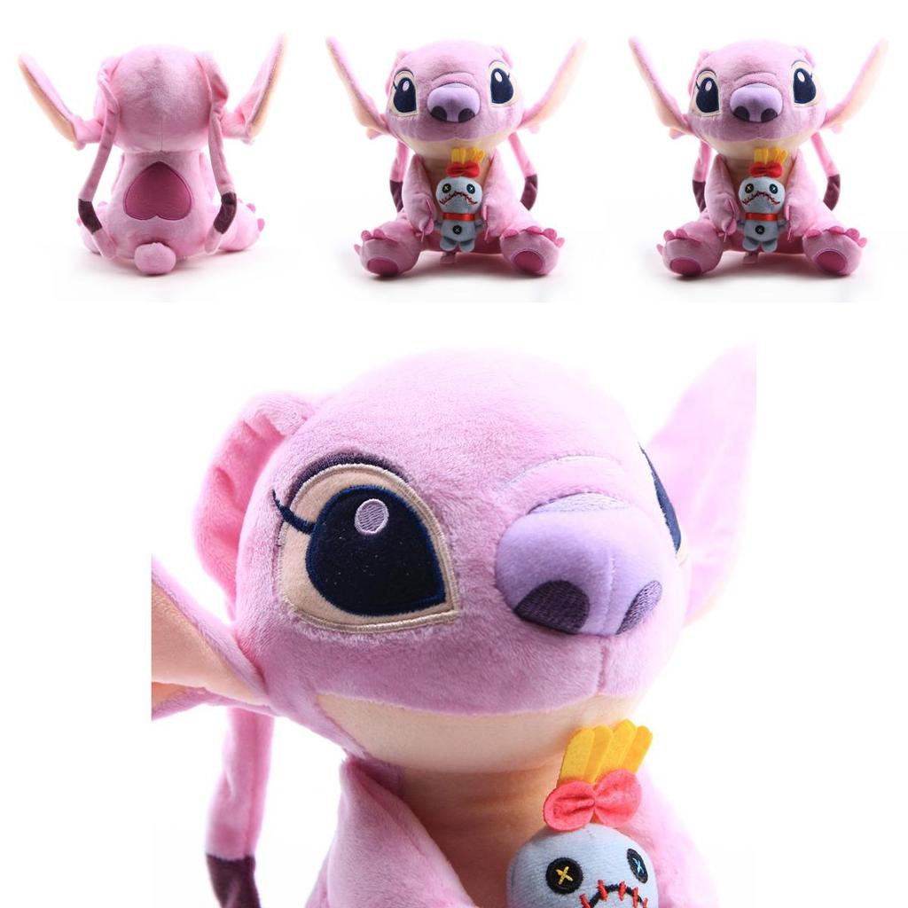 Adorável Boneco de Pelúcia Novo Lilo Stitch Namorada Com Scrum 25cm Brinquedo Macio Recheado