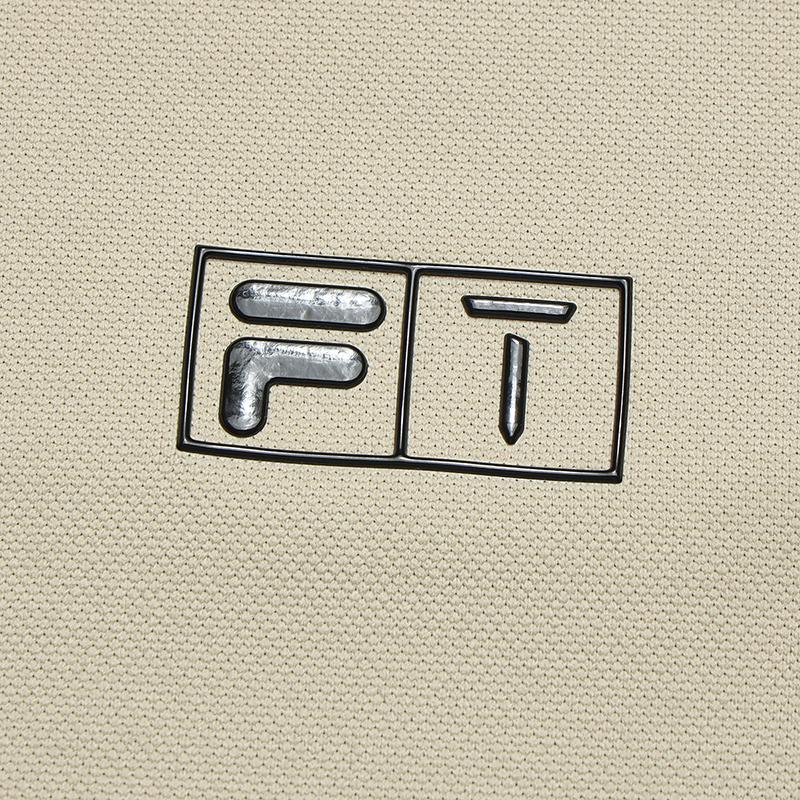 FILA Golf Series Fashion Simple Classic Sports Training Golf Versatile Comfortable Knitted Long Sleeve Polo Shirt Men tops Millet-Beige A11M615207FBG