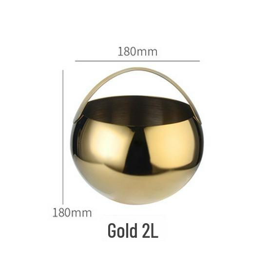 Nerezový 3L dvoustěnný izolovaný kbelík na led pro bar, víno a pivo.