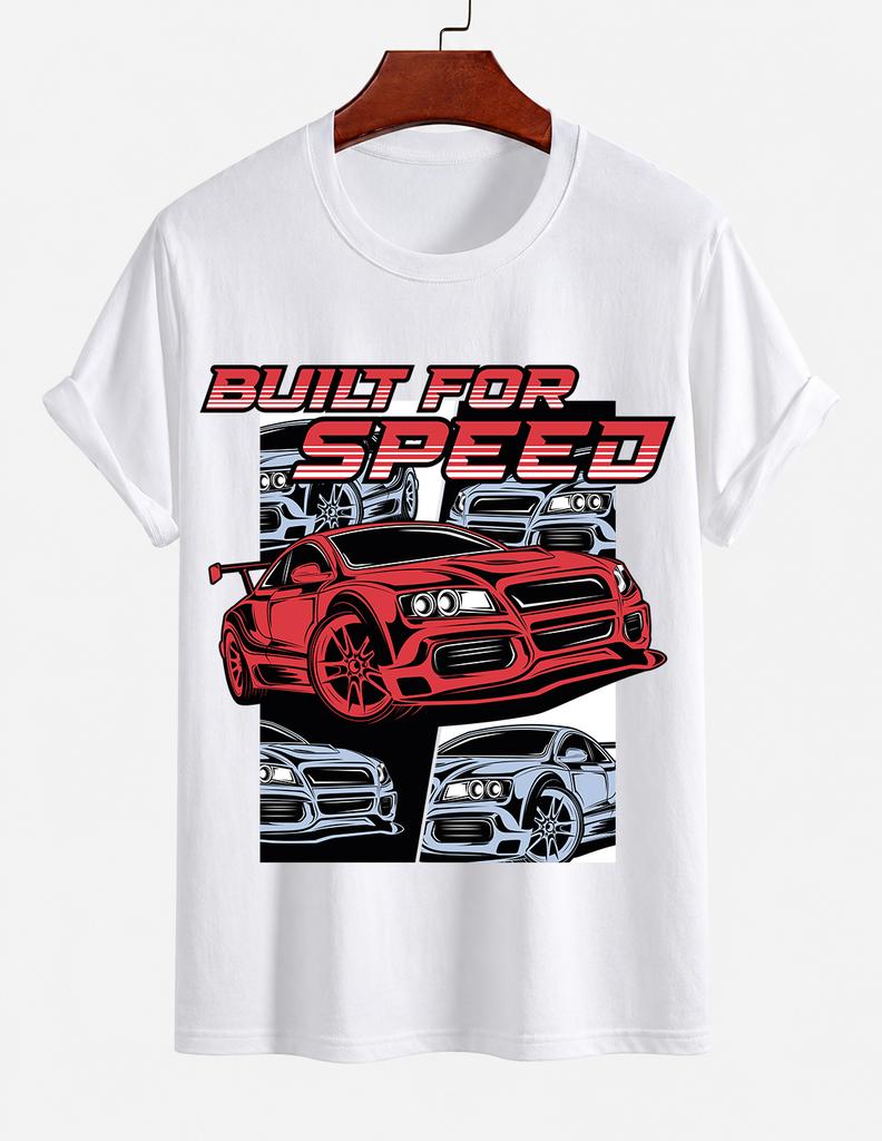 Unisexs Pure Cotton Solid Color Tshirt Casual Round Neck Short Sleeve Automotive Street Style Top